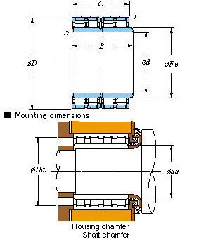 All kinds of faous brand Bearings and block Four-row cylindrical roller bearings 180FC123870A