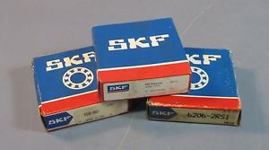 Lot SKF,NSK,NTN,Timken 3 SKF 6206-2RS1 Single Row Deep Groove Ball Bearing 30 x 62 x 16mm Wide NIB