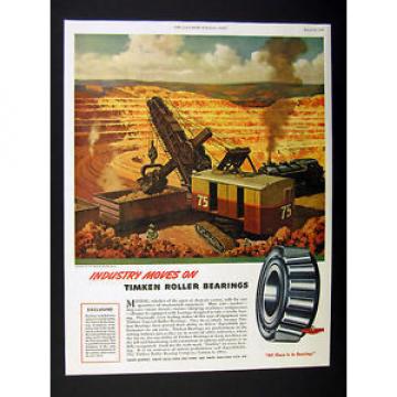 All kinds of faous brand Bearings and block Timken 1946 Open-pit Mine Mining Excavator illustration art s print Ad