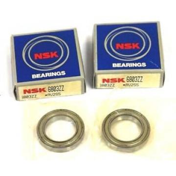 LOT OF 2 NIB NSK 6803ZZ BALL BEARINGS 17X26X5MM SHIELDED NSK Country of Japan