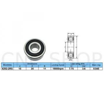 6202 SKF,NSK,NTN,Timken 2RS BEARING 15mm X 35mm X 11mm DEEP GROOVE BALL BEARINGS ALTERNATOR CNC