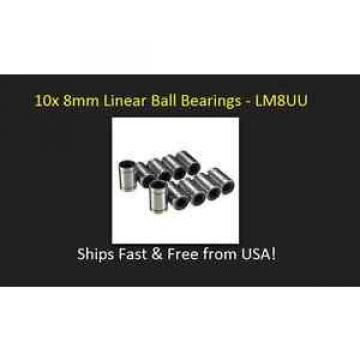 10 SKF,NSK,NTN,Timken Linear Bearings LM8UU 8MM RepRap Prusa Mendel DIY CNC Motion