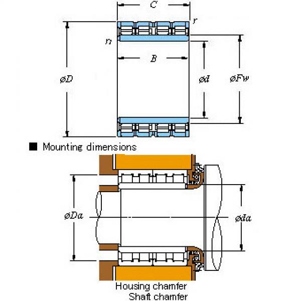 Four-row cylindrical roller bearings 92FC65470W NSK Country of Japan #3 image