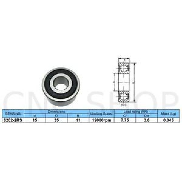 6202 SKF,NSK,NTN,Timken 2RS BEARING 15mm X 35mm X 11mm DEEP GROOVE BALL BEARINGS ALTERNATOR CNC #1 image